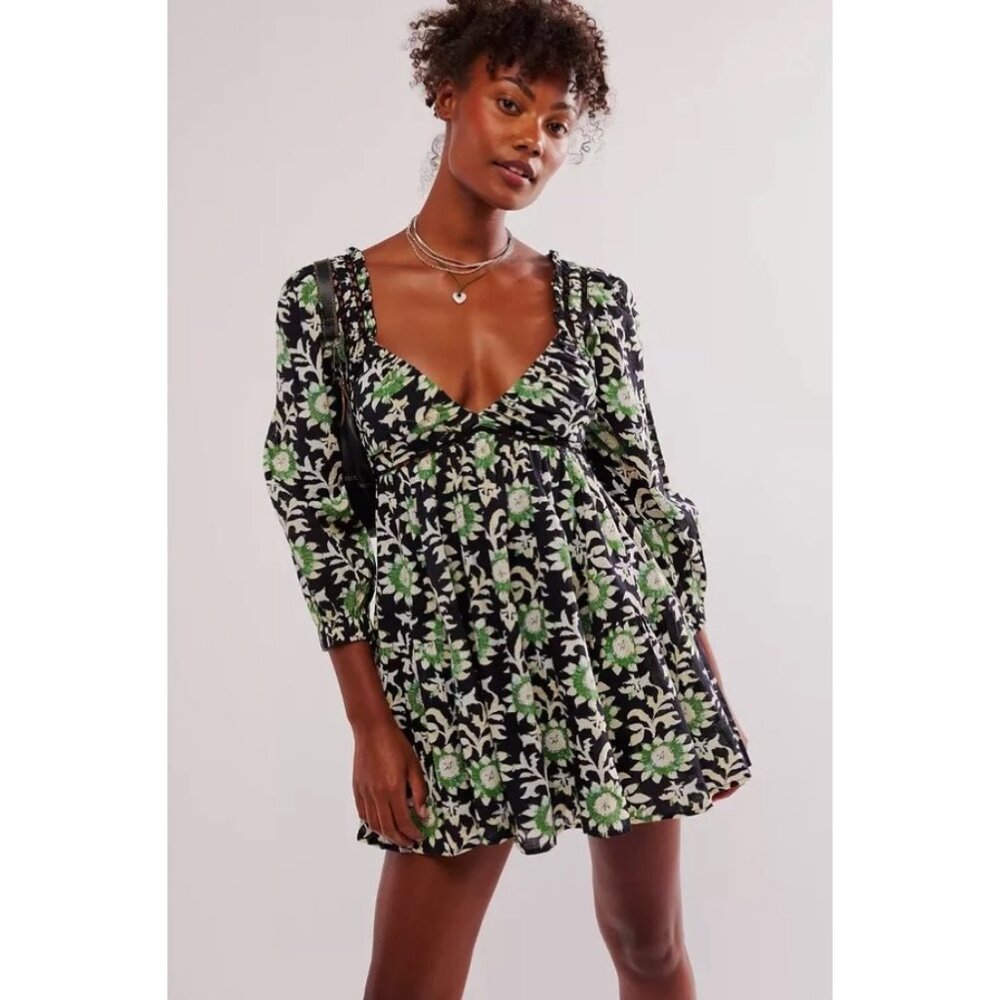 Free People Sacha Mini Dress Boho Floral NWT S $128